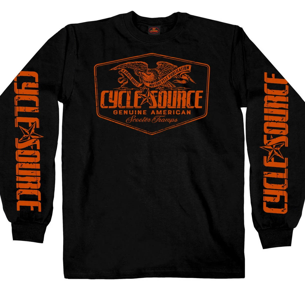 Hot Leathers Official Cycle Source Magazine CSM2010 Men’s Eagle Black Long Sleeve Black T-Shirt