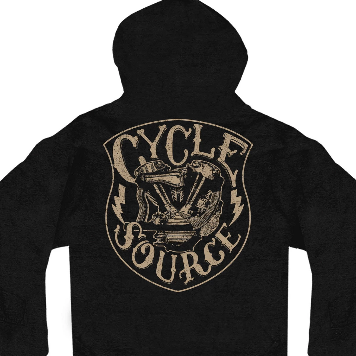 Hot Leathers Official Cycle Source Magazine CSM4011 Men’s Knucklehead Black Hoodie Sweatshirt