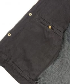 Club Vest CV3004LT Men's Black Denim Collarless Vest With Concealed Snaps And Hidden Zipper Motorcycle Vests