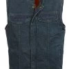 Motorcycle Vests Club Vest CVM3000 Men's Classic Blue Denim Vest With Dual Front Closure