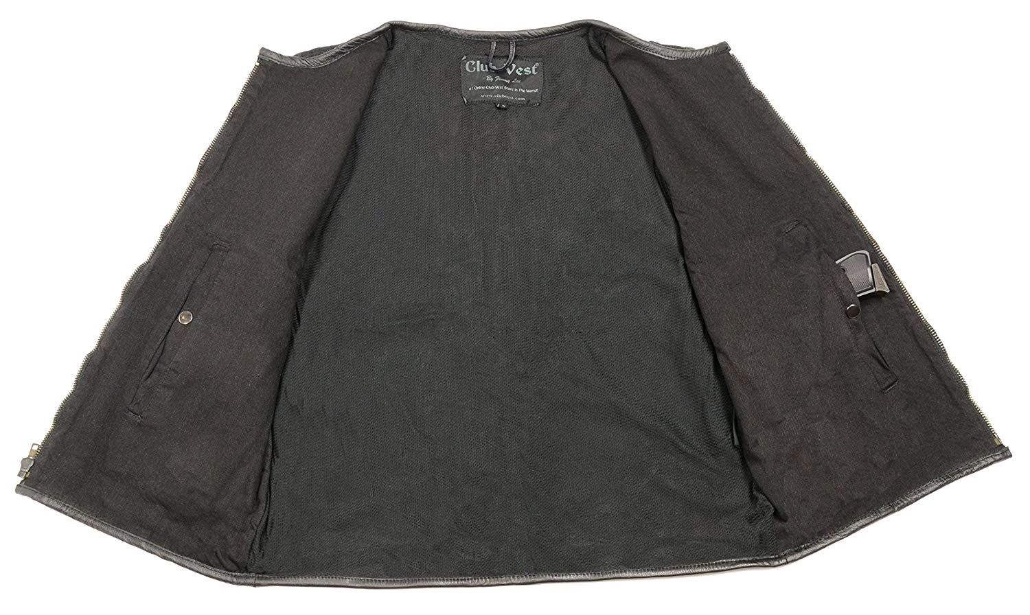 Motorcycle Vests Club Vest CVM3038 Men's Black Denim Collarless Motorcycle Vest