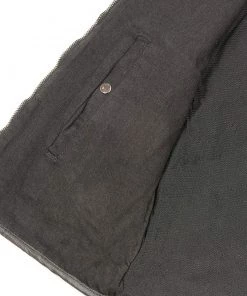 Club Vest CVM3039 Men's Black Denim Vest With Leather Trim, Side Lacing Motorcycle Vests