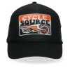 Riding Gear Hot Leathers CYA1003 Official Cycle Source Stripes Retro Wing Wheel Logo Snapback Trucker Hat