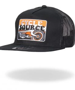 Riding Gear Hot Leathers CYA1004 Official Cycle Source Magazine Stripes Logo Snapback Hat