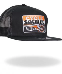 Riding Gear Hot Leathers CYA1004 Official Cycle Source Magazine Stripes Logo Snapback Hat