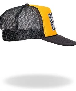 Riding Gear Hot Leathers CYA1005 Official Cycle Source Magazine Logo Gold And Black Snapback Trucker Hat