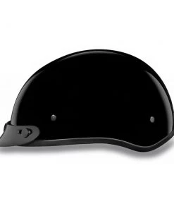 Daytona Helmets D1-A ‘Skull Cap' HI-Gloss Black Half Face Helmet With Visor