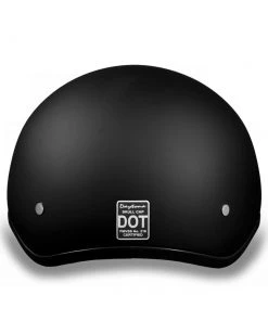 Daytona Helmets D1-B ‘Skull Cap' Dull Black Half Face Helmet With Visor