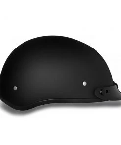Daytona Helmets D1-B ‘Skull Cap' Dull Black Half Face Helmet With Visor