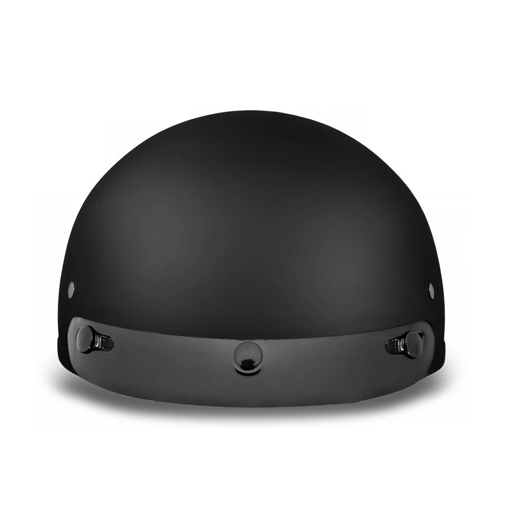 Daytona Helmets D1-B ‘Skull Cap' Dull Black Half Face Helmet With Visor