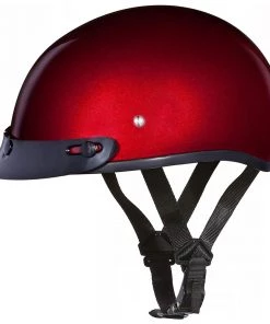 Daytona Helmets D1-BC ‘Skull Cap' Black Cherry Half Face Helmet With Visor