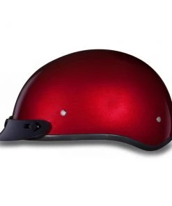 Daytona Helmets D1-BC ‘Skull Cap' Black Cherry Half Face Helmet With Visor