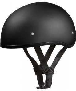 Daytona Helmets D1-BNS ‘Skull Cap' Dull Black Half Face Helmet Without Visor Riding Gear
