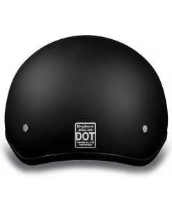 Daytona Helmets D1-BNS ‘Skull Cap' Dull Black Half Face Helmet Without Visor Riding Gear