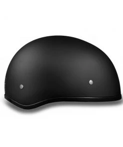 Daytona Helmets D1-BNS ‘Skull Cap' Dull Black Half Face Helmet Without Visor Riding Gear