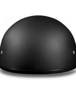 Daytona Helmets D1-BNS ‘Skull Cap' Dull Black Half Face Helmet Without Visor Riding Gear
