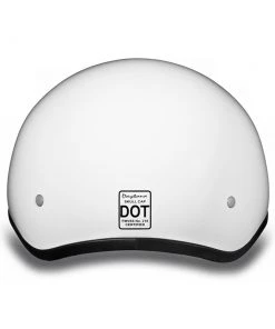 Daytona Helmets D1-C ‘Skull Cap' HI-Gloss White Half Face Helmet With Visor Riding Gear