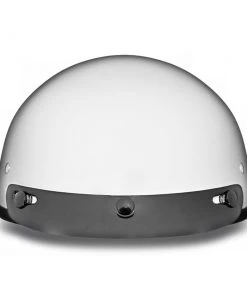 Daytona Helmets D1-C ‘Skull Cap' HI-Gloss White Half Face Helmet With Visor Riding Gear