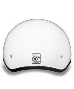 Riding Gear Daytona Helmets D1-CNS ‘Skull Cap' HI-Gloss White Half Face Helmet Without Visor