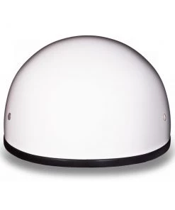 Riding Gear Daytona Helmets D1-CNS ‘Skull Cap' HI-Gloss White Half Face Helmet Without Visor