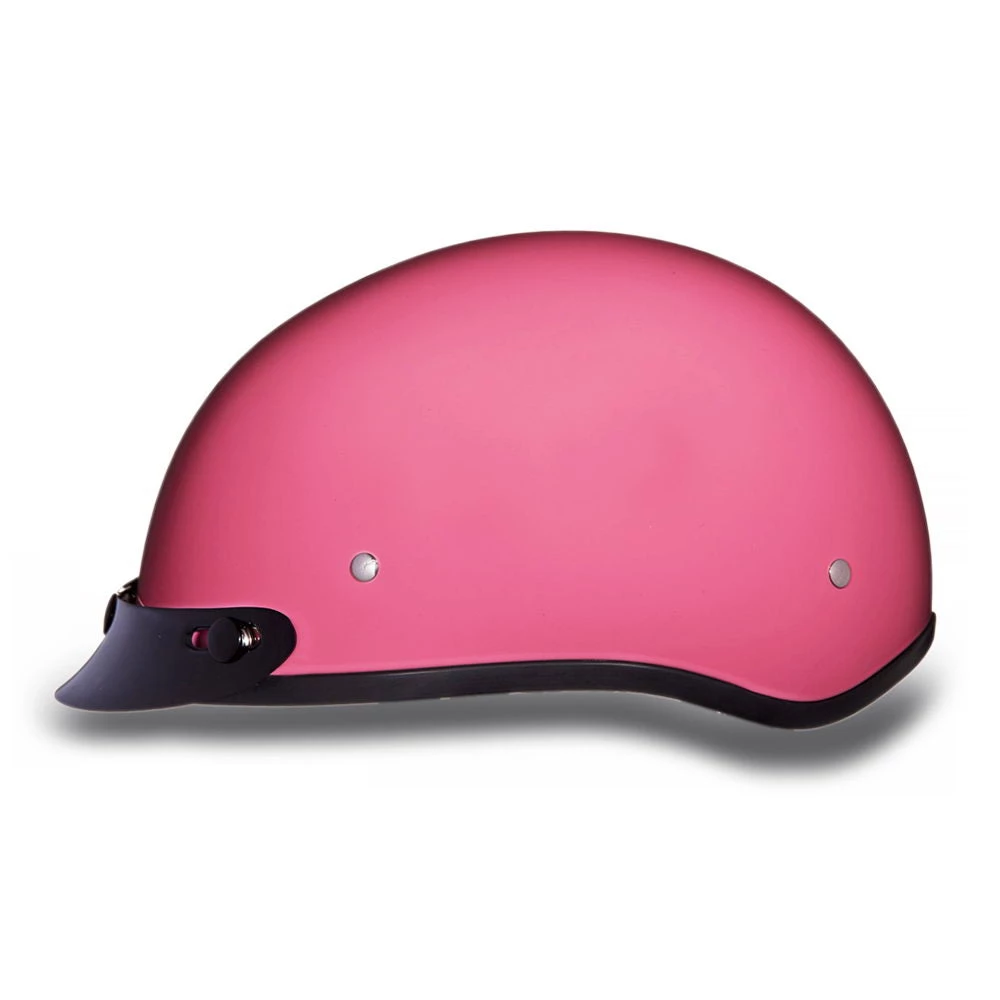 Riding Gear Daytona Helmets D1-D ‘Skull Cap' HI-Gloss Pink Half Face Helmet With Visor