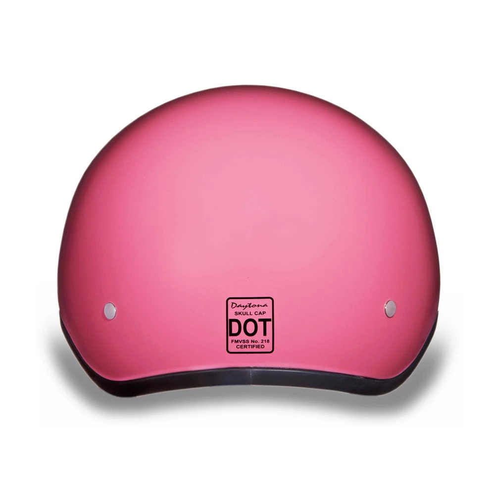 Riding Gear Daytona Helmets D1-D ‘Skull Cap' HI-Gloss Pink Half Face Helmet With Visor