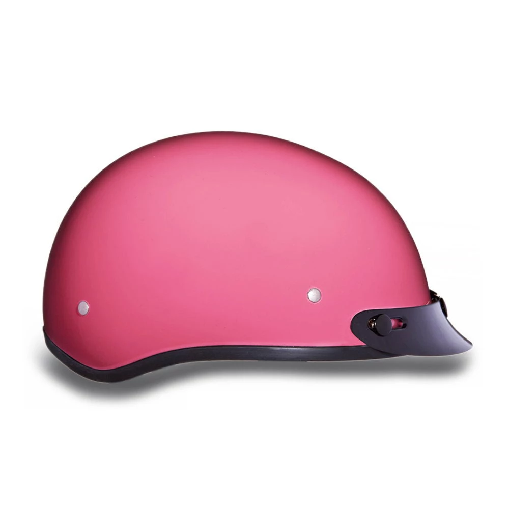 Riding Gear Daytona Helmets D1-D ‘Skull Cap' HI-Gloss Pink Half Face Helmet With Visor
