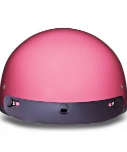 Riding Gear Daytona Helmets D1-D ‘Skull Cap' HI-Gloss Pink Half Face Helmet With Visor