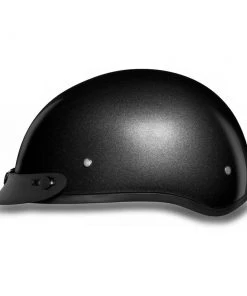 Daytona Helmets D1-GM ‘Skull Cap' Gun Metal Grey Metallic Half Face Helmet With Visor