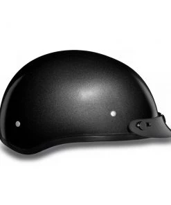 Daytona Helmets D1-GM ‘Skull Cap' Gun Metal Grey Metallic Half Face Helmet With Visor