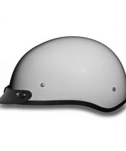 Riding Gear Daytona Helmets D1-PW ‘Skull Cap' Pearl White Half Face Helmet With Visor