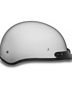 Riding Gear Daytona Helmets D1-PW ‘Skull Cap' Pearl White Half Face Helmet With Visor