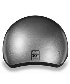 Riding Gear Daytona Helmets D1-SM ‘Skull Cap' Silver Metallic Half Face Helmet With Visor