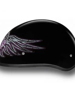 Riding Gear Daytona Helmets D6-BWH ‘Skull Cap’ Barbed Wire Heart Half Face Helmet