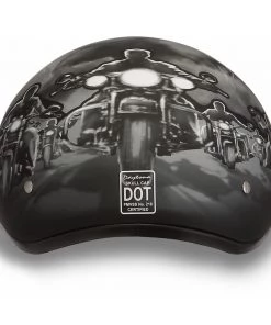 Daytona Helmets D6-G ‘Skull Cap’ With Skull And Guns Half Face Helmet Riding Gear