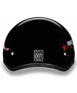 Daytona Helmets D6-P ‘Skull Cap’ With Patriot Skull Half Face Helmet