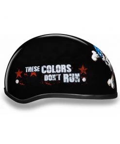 Daytona Helmets D6-P ‘Skull Cap’ With Patriot Skull Half Face Helmet