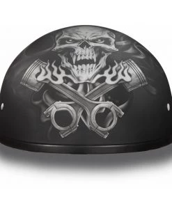 Riding Gear Daytona Helmets D6-PS ‘Skull Cap’ With Piston Skull Half Face Helmet
