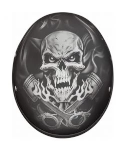 Riding Gear Daytona Helmets D6-PS ‘Skull Cap’ With Piston Skull Half Face Helmet
