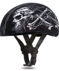Daytona Helmets D6-SC Skull Cap 'Skull With Chains' Half Face Helmet Riding Gear