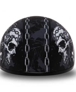 Daytona Helmets D6-SC Skull Cap'Skull With Chains' Half Face Helmet Riding Gear