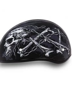 Daytona Helmets D6-SC Skull Cap'Skull With Chains' Half Face Helmet Riding Gear