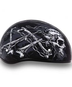 Daytona Helmets D6-SC Skull Cap'Skull With Chains' Half Face Helmet Riding Gear