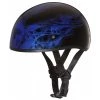 Daytona Helmets D6-SFB ‘Skull Cap’ With Blue Skull Flames Half Face Helmet Riding Gear