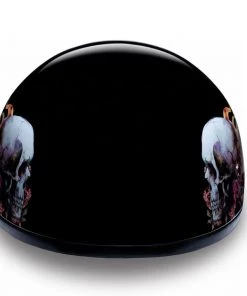 Daytona Helmets D6-SKW ‘Skull Cap’ With Skull Wings Half Face Helmet