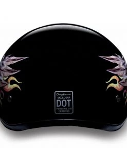 Daytona Helmets D6-SKW ‘Skull Cap’ With Skull Wings Half Face Helmet