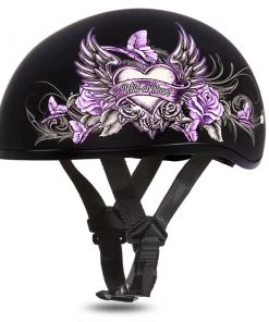Daytona Helmets D6-WH Skull Cap 'Wild At Heart' Half Face Helmet