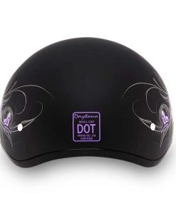 Daytona Helmets D6-WH Skull Cap 'Wild At Heart' Half Face Helmet