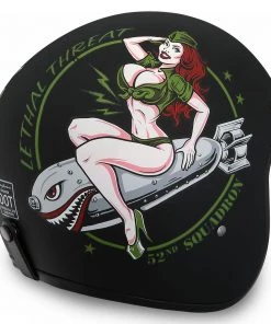 Daytona Helmets DC7-BA ‘Cruiser’ Bombs Away Dull Black ¾ Open Face Helmet Riding Gear