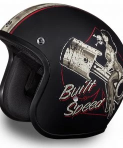 Daytona Helmets DC6-BFS ‘Cruiser’ Built For Speed Dull Black ¾ Open Face Helmet Riding Gear